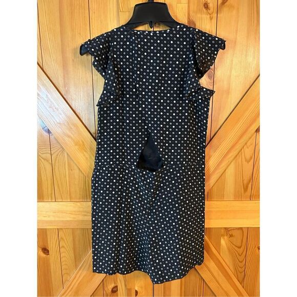 Madewell  Romper Size Extra Small 100% Silk Black White Polkadot  Ruffle Trim Po - Picture 6 of 6